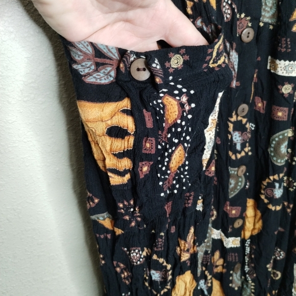 Vintage BILA Boho Elephant Print Maxi Dress Women's Size Large - Picture 3 of 6